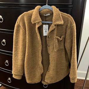 Stradivarius Overshirt Shacket in Brown